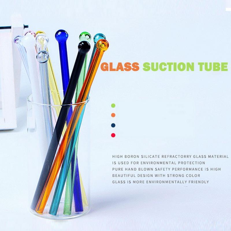 

Colorful Glass Straws Reusable Party Smoothie Drinking Straws For Milkshake Juice Heat resistant Household Drinks Thick1