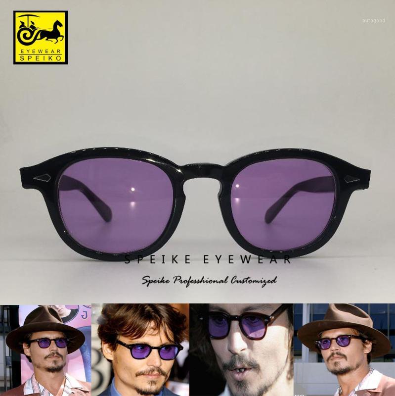 

Sunglasses SPEIKE Customized Vintage Purple Lenses Johnny Depp Lemtosh Style Retro Night Visionglasses Can Be Myopia Sunglasses1