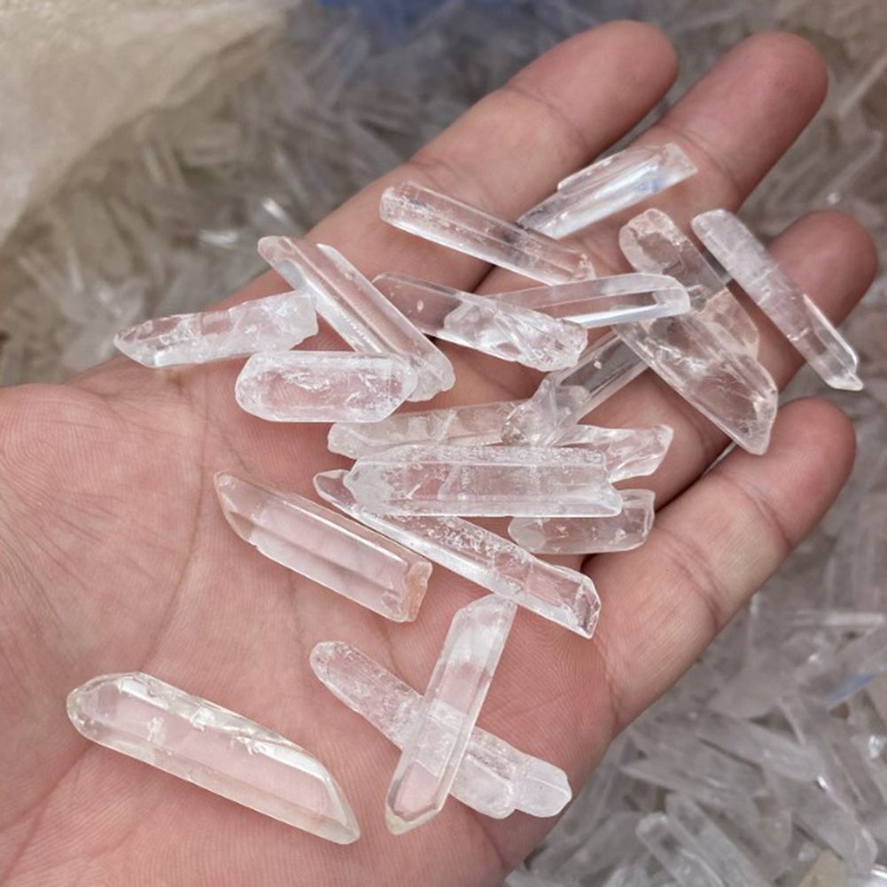 

Loose Quartz Beads Natural Stones 100g Bulk Small Points Clear Quartz Crystal Mineral Healing Reiki Good Lucky Energy Mineral Wand 20-40mm