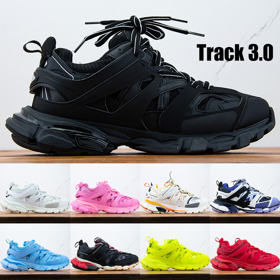 

Paris Track Sneaker Running Shoes Tess Gomma Trek 3.0 Men Womens Black Triple S Platform Clear Sole Sneakers Size 36-45, #010 pink