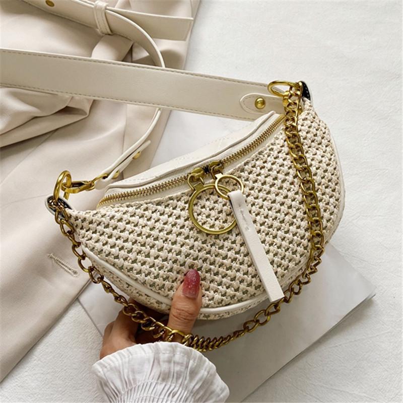 

Small Straw Dumpling Type Bags for Women 2020 Summer Crossbody Bag Lady Travel Purses and Handbags Female Shoulder Messenger Bag, Beige