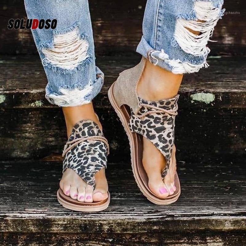 

2020 Top seller - Women sandals Leopard Pattern Large Size Rome Sandals Women's Anti-slip Hot Selling Wedges Summer shoes1, Black