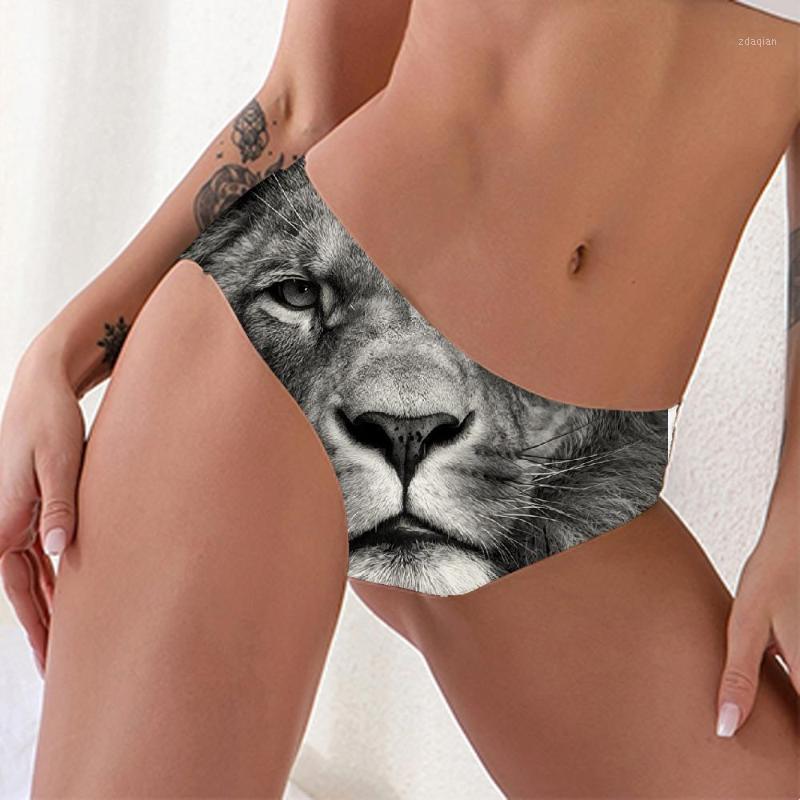 

KYKU Lion Panties Women Animal Tanga Anime Pantys Head Knickers Hip Hop Lingerie Female Women's Underpant Fashion Intimate Print1, Ahe-10125