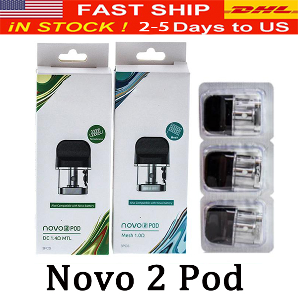 

Novo 2 Pod Cartridge Compatible With mesh 1.0ohm pod DC 1.4ohm mtl pod For Novo 2 Kit DHL Fast Shipping