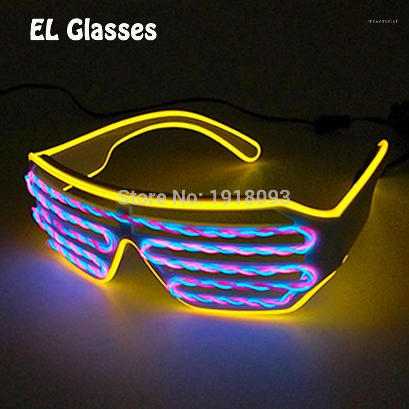 

EL Wire Multicolor Shutter Glasses Colorful LED Light up Glasses Luminous Holiday Party DIY Decoration Party Glow1