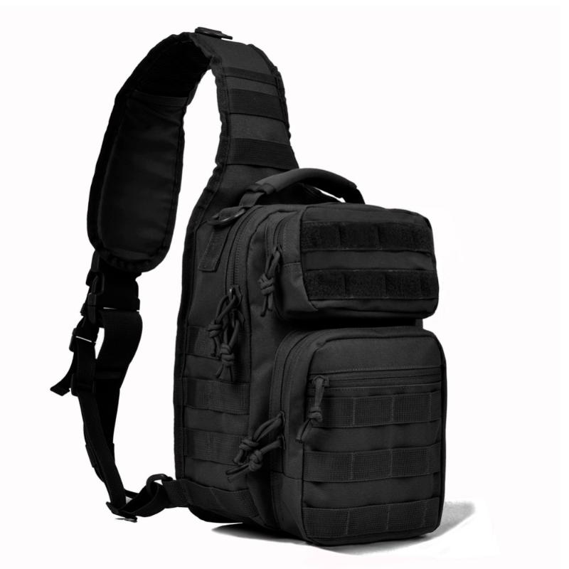 

Tactical Sling Bag Pack Rover Shoulder Sling Backpack Molle Assault Range Bag Everyday Carry Diaper Day Pack Small, Black