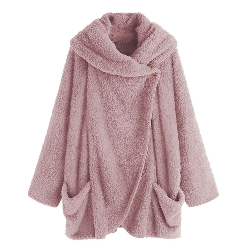 

Female Teddy Sweaters Plus Size Sherpa Fleece Cardigan Oversized 5XL Women Winter Robe Sherpa Fluffy Sweaters Y200720, Dark red
