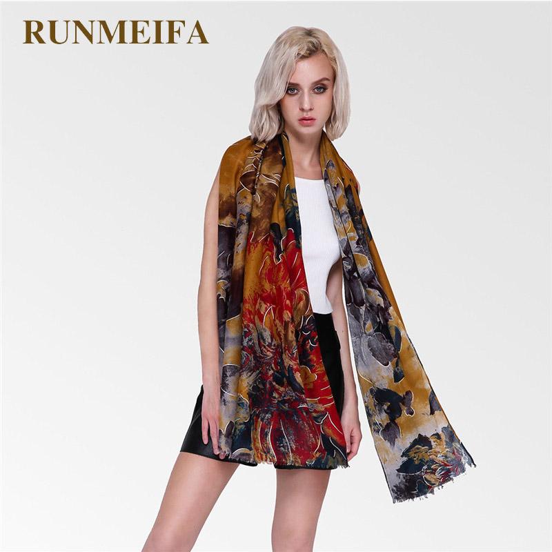 

RUNMEIFA New Stylish Women National Print Scarf Soft Beach Shawls Autumn Summer Spring Foulard Femme Lady Grace Shawl 90*180cm