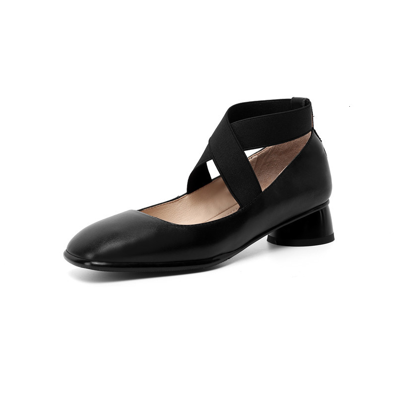 

2021 New Size 33-41 Women Genuine Ladies Only Spring Apricot Party Shoes L2ZS, Black