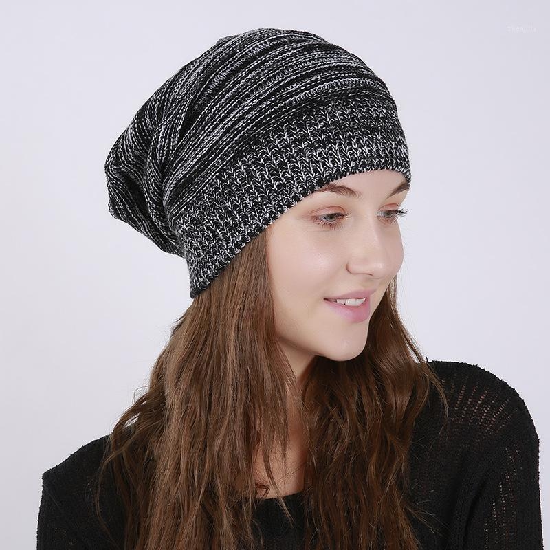 

autumn winter women men Beanie hat warm unisex beanie mix color knitted hat for women men new1