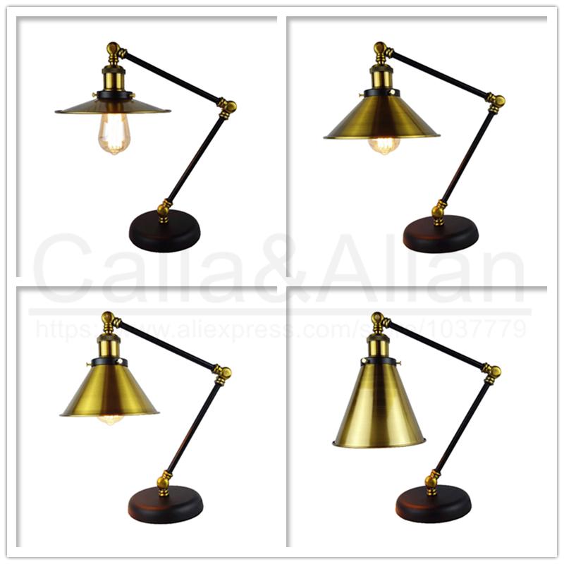 

Edison bulb 60W assembled bronze iron table lighting 1.8M wire with switch and plug beside lamp for study room hotel decor