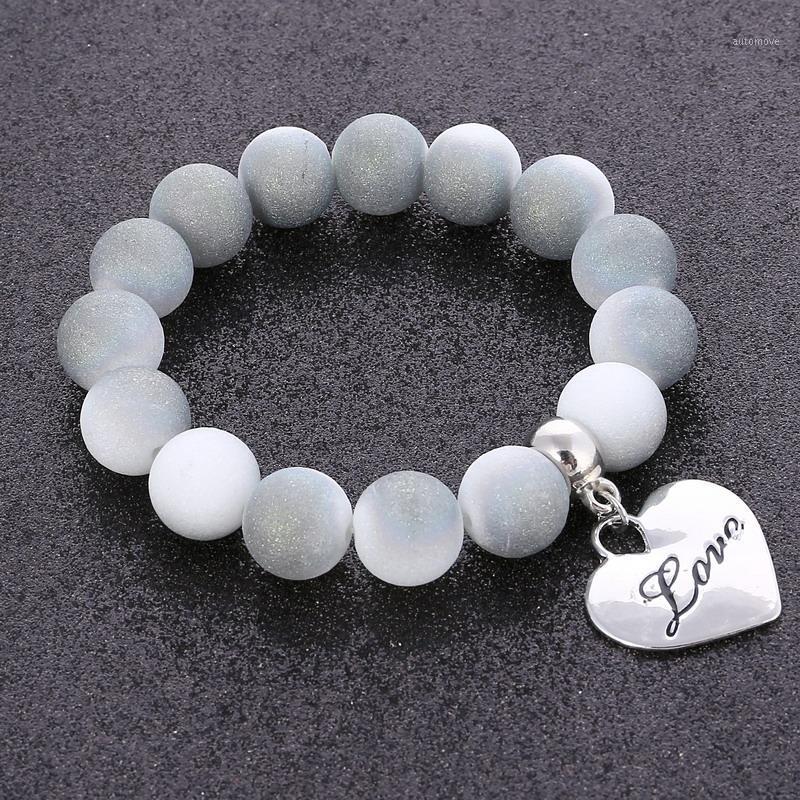 

Fashion High quality Gradient color Beads Bracelet Jewelry Wholesale Wrap Silver Pendant Bracelets & Bangles Women Gifft1