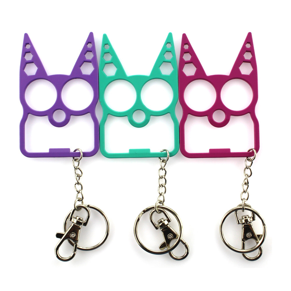 Multi Function Autodéfense Keychain Porte-clés de voiture mentale chat décapsuleur clé Creative Cassé Outils de fenêtre Porte-clés Sac à main por