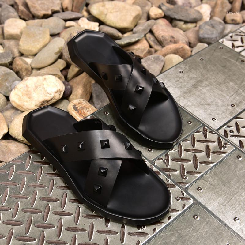 

Fashion Summer Punk Black Gladiator Sandals Flats Mujers 2020 Cross Strap Beach Cool Sandals Slippers Shoes Plus Size 461