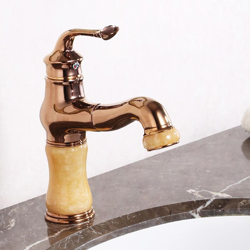 

Beiluode Brass Hot And Cold Mixer Gold Ceramic Gold Jade Bathroom Faucet Mixer Single Hole Sink Basin Faucet Bathtub Taps MT2006