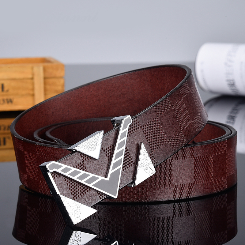 

2021 New Men and Women General Classic Plaid Cowhide Luxury High Quality Brand Belt Original Designer Belts Kuip, Black