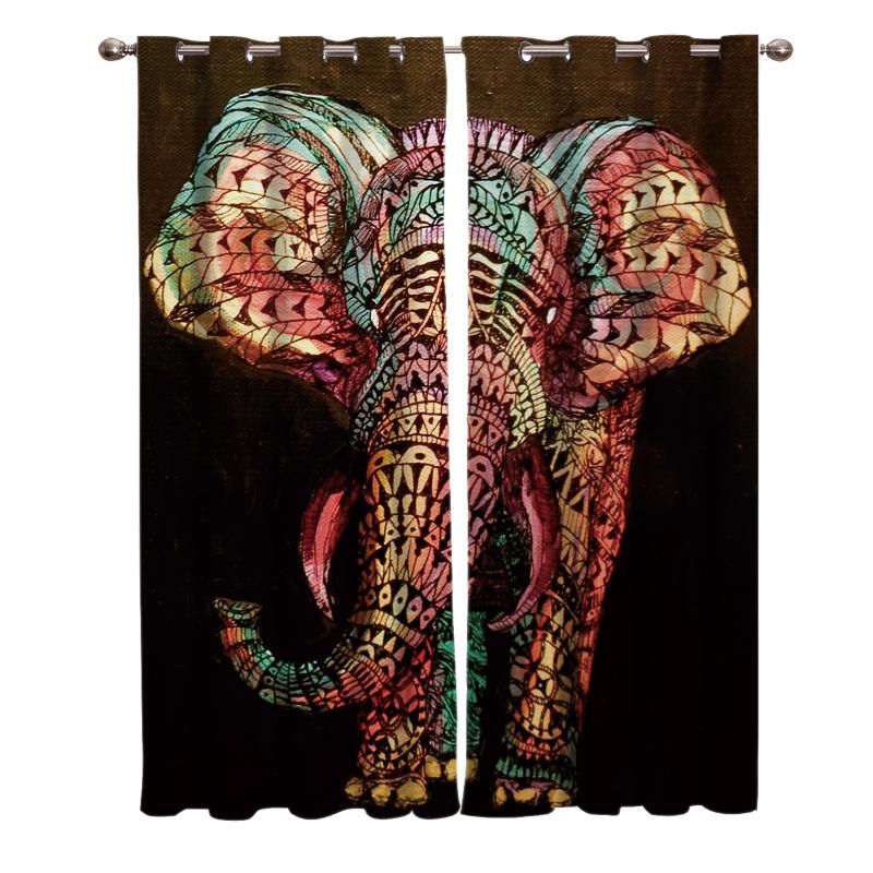 

Africa Elephant Curtains For Window Treatment Blinds Drapes Window Curtains For Living Room Bedroom Kids Room Home Decor, As pic