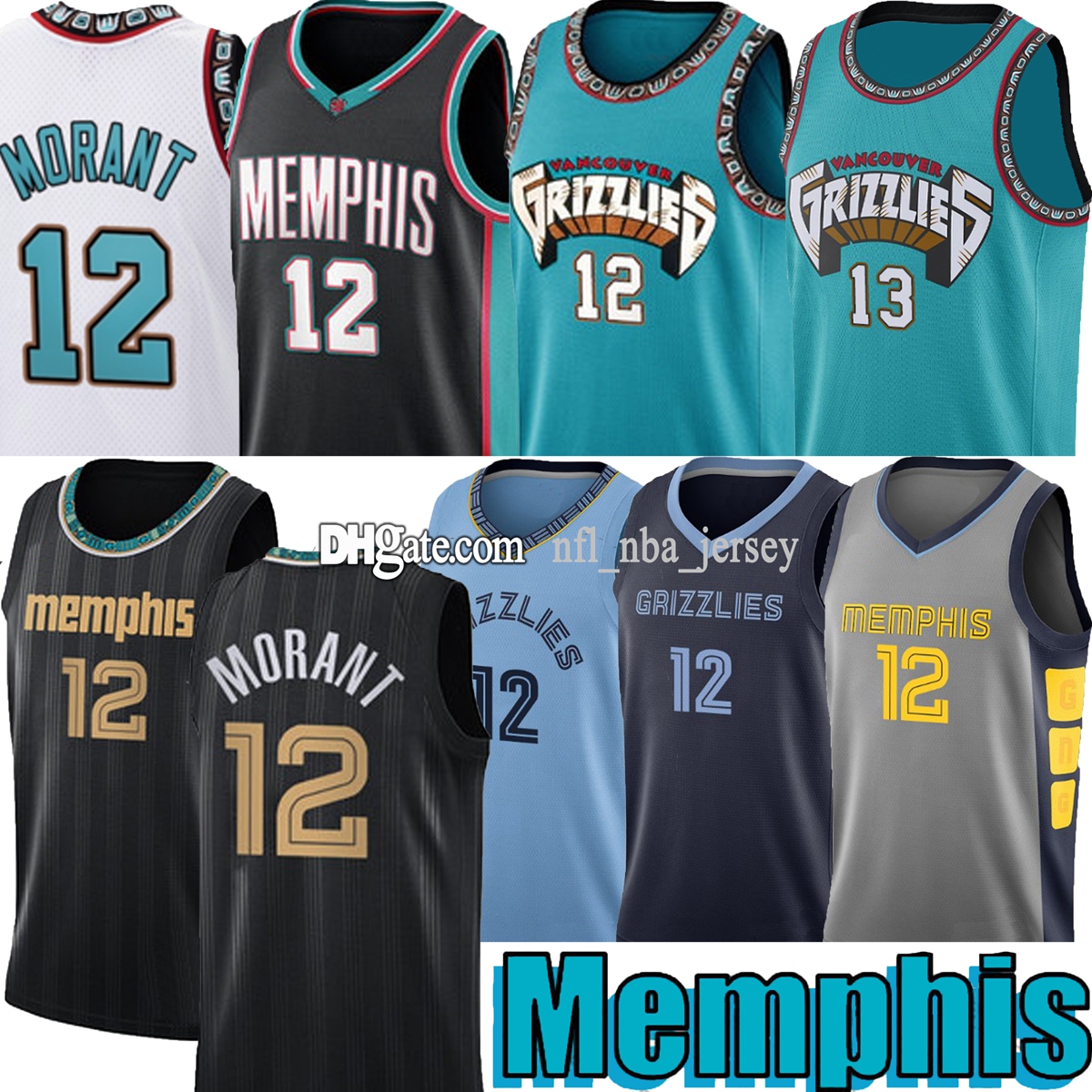 

Ja 12 Morant Jersey Memphiss Jersey Jaren 13 Jackson Jr. Jerseys 2021 City Throwback To Vancouver Basketball Jerseys, Good
