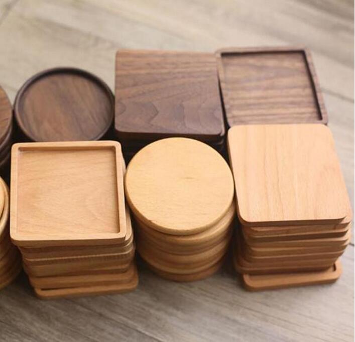 

Wooden Coasters Black Walnut Coffee Tea Cup Mats Wooden Cup Mat Bowl Pad Teapot Drink Coasters Home Bar Tools Free Ship