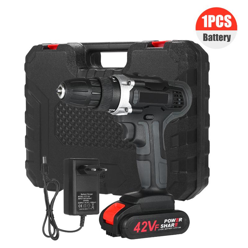 

Portable Mini 21V Cordless Electric Drill Screwdriver Kit 2 Speed All Copper Cordless Power Impact Drill Machine