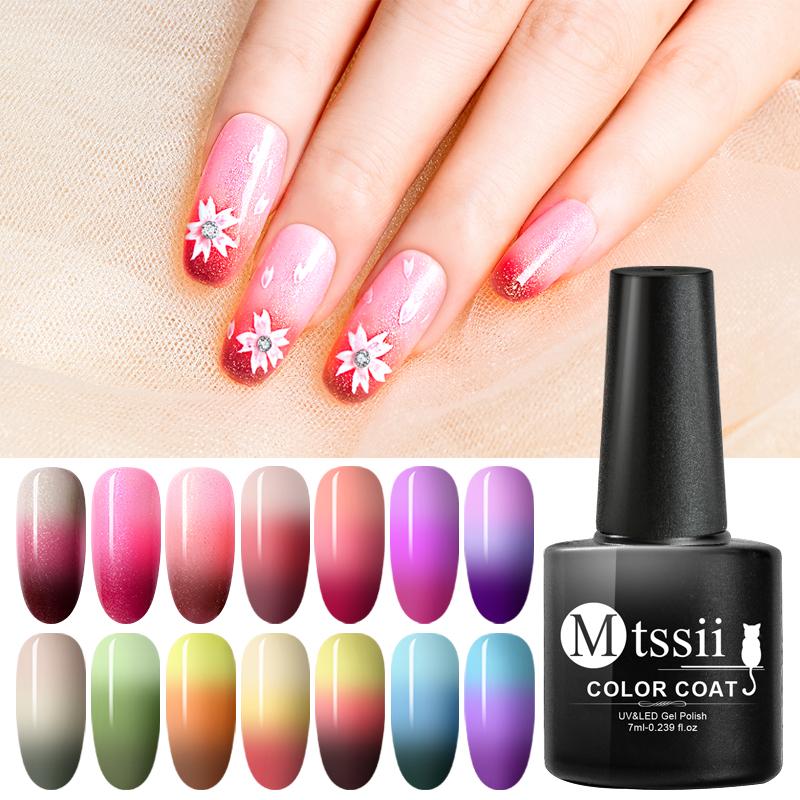 

Mtssii 3 Stages Temperature Change Color Nail Gel Thermal Nail Polish Soak Off UV Long Lasting Chameleon Lacquer Varnish, Tw4103