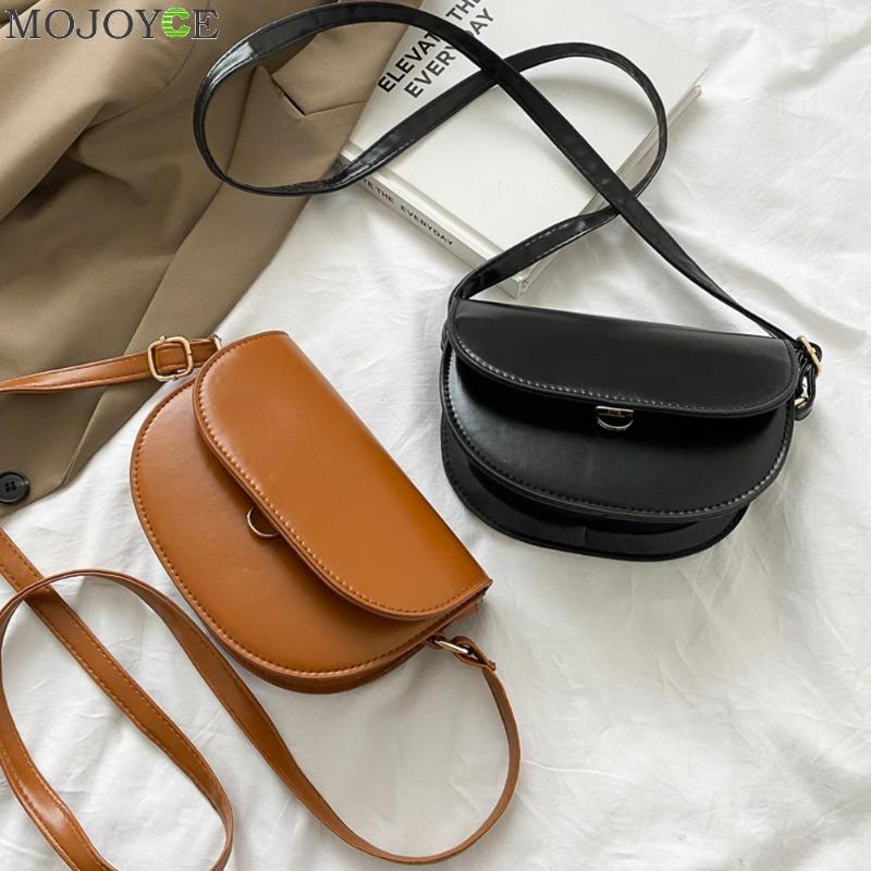 

Simply Crossbody Bags PU Leather Solid Color Simple Messenger Bag Lady Saddle Travel Small Handbags for Women 2021, Light brown