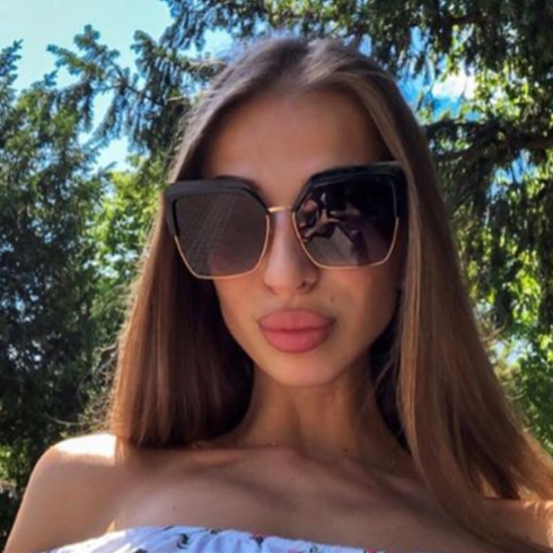 

2021 New Ladies Fashion Luxury Vintage Sunglasses Metal Eyebrow Lines Elegant Round Face UV Protection High Quality Sunglasses