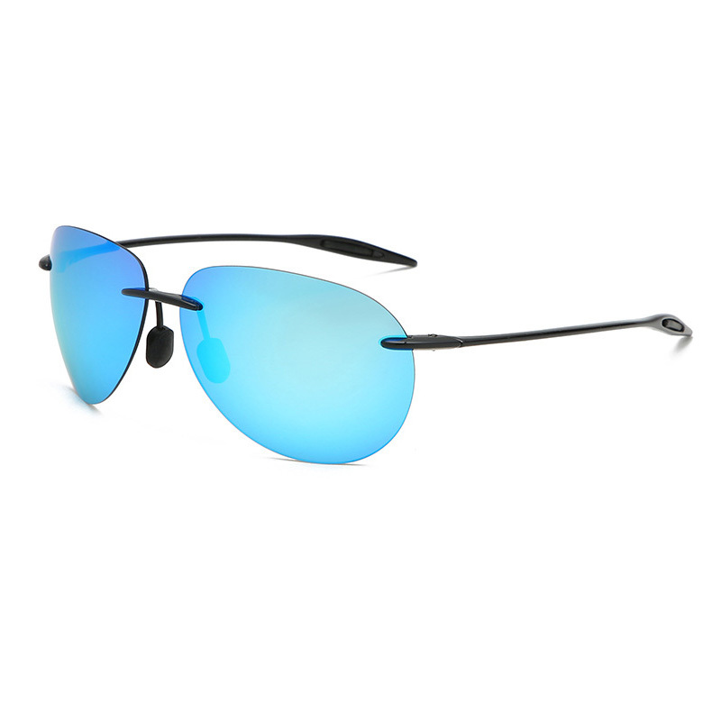 

Rimless Polarized Sunglasses Men Ultralight Hot Ultra Light Frameless Oval Sun Glasses for Women TR