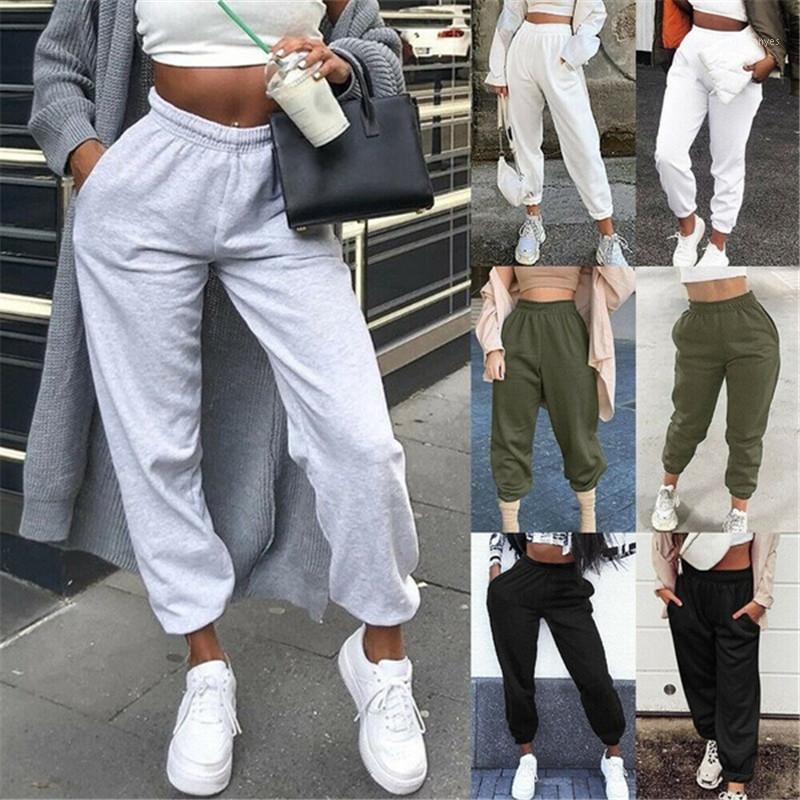 

Women Jogger Pants Soft Cotton Plush Solid Color High Waist Sweatpant Running Trousers with Pockets Casual Female Sports Pants1, Green