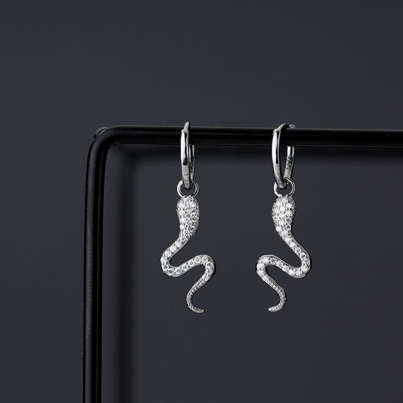 

s925 Sterling Silver Snake Curve Hoop Earrings Boho Jewelry Korea Minimalism Broncos Pendientes Charm Earrings for Women