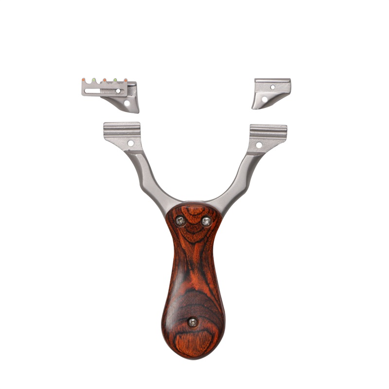 

folden slingshot with flat rubber band stainless steel catapult for adults