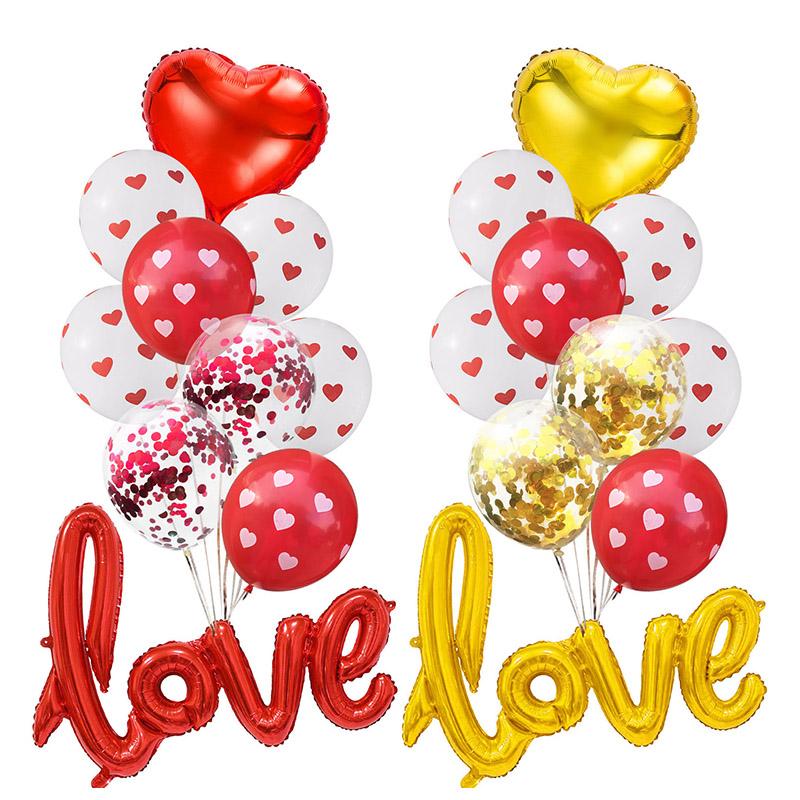 

1Set Love Balloons Confetti Air Balloons Ball Helium Balloon For Valentine's Day Gift Wedding Decoration Party Supplies