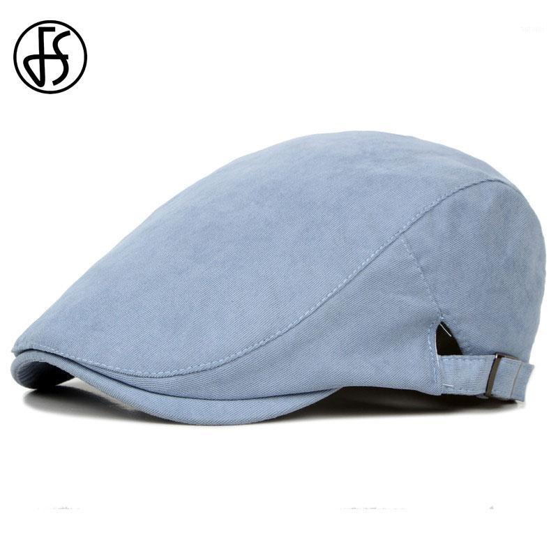

FS Spring Summer Beret Hats For Men Classic Solid Black Newsboy Caps Women Cotton Blend Ivy Caps Flat Brim Adjustable Hat1