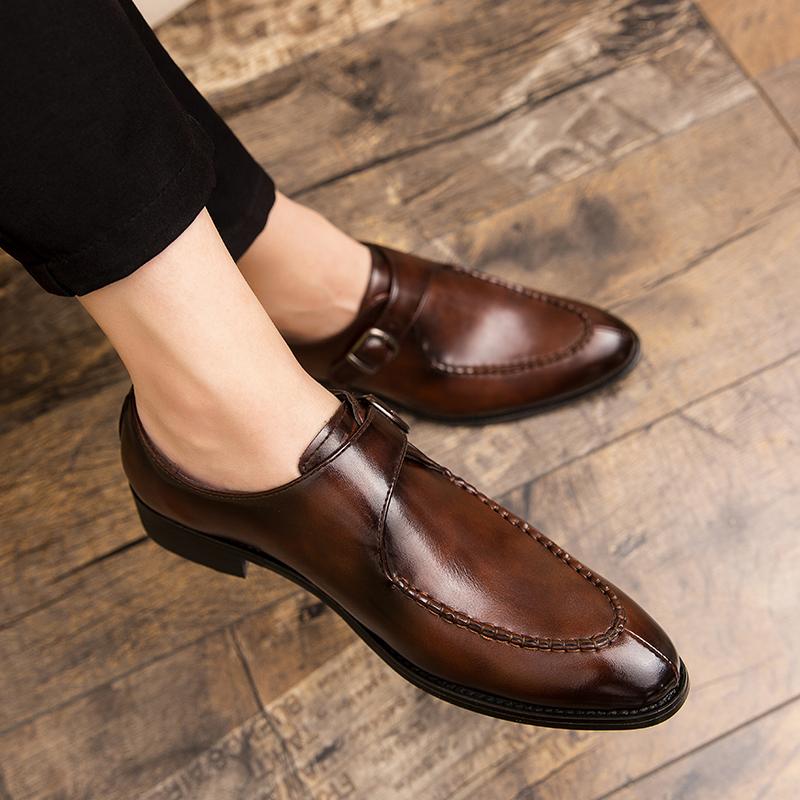 

Large Size 46 Pu Leather Man Formal Shoes Men British Style Buckle Black,brown Color Man Casual Shoes Round Toe Footwear