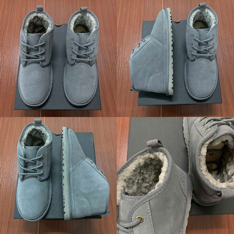 

Hot Sale-2020mens winter wool shoe women platform snow boots men's classic femmes designer boots straps warm martin, Grey