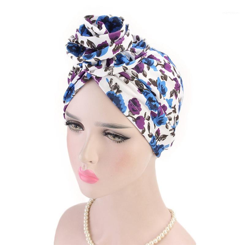

Women Floral Printed Hijabs Hats Turban Head Scarf Chemo Cancer Cap Hair Loss Hat Long Tail Bow Bonnet Wide Band Wrap Cap#BL51, White