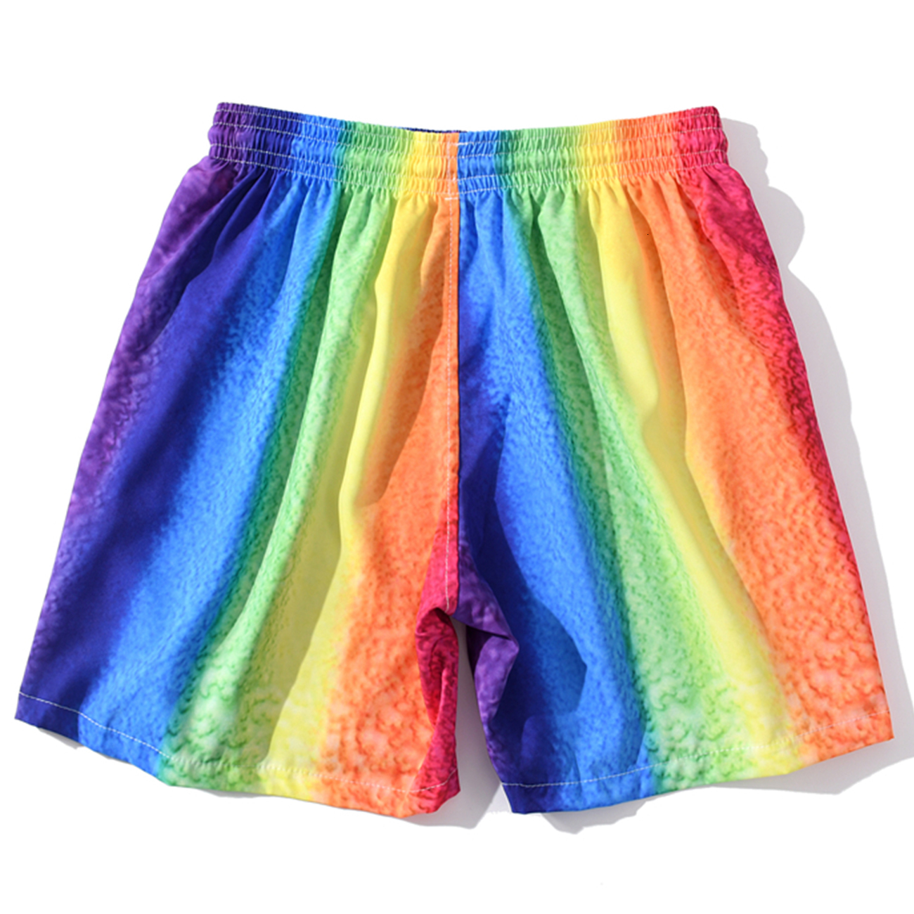 

2021 New Aelfric Eden Summer Hip Hop Short Joggers Harajuku Raiow Coloring Trousers Streetwear Casual Loose Sweatpant Beach Shorts Wosy, Rainbow colors