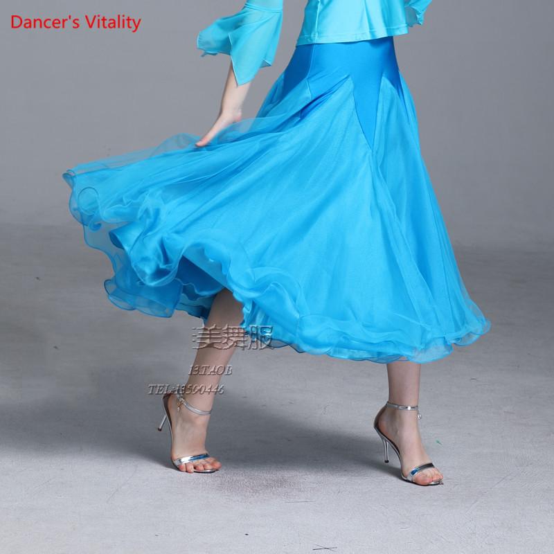 

Ballroom Dance Skirts Adult Big Swing Skirt For Women Stage Performance Clothing Standard Waltz Latin Dance Practice Costumes, Black