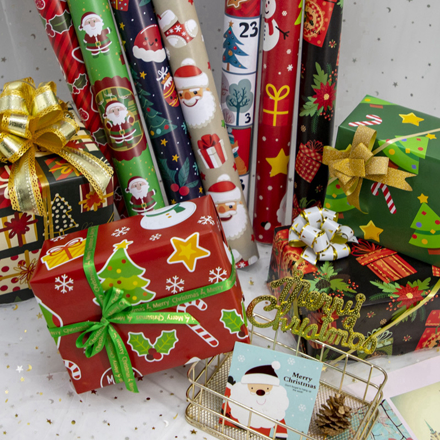 

Christmas Wrapping Paper Green Decoration Craft Paper Gift Wrap Decorative Xmas Party Packing Package Paper Gift RRA3699