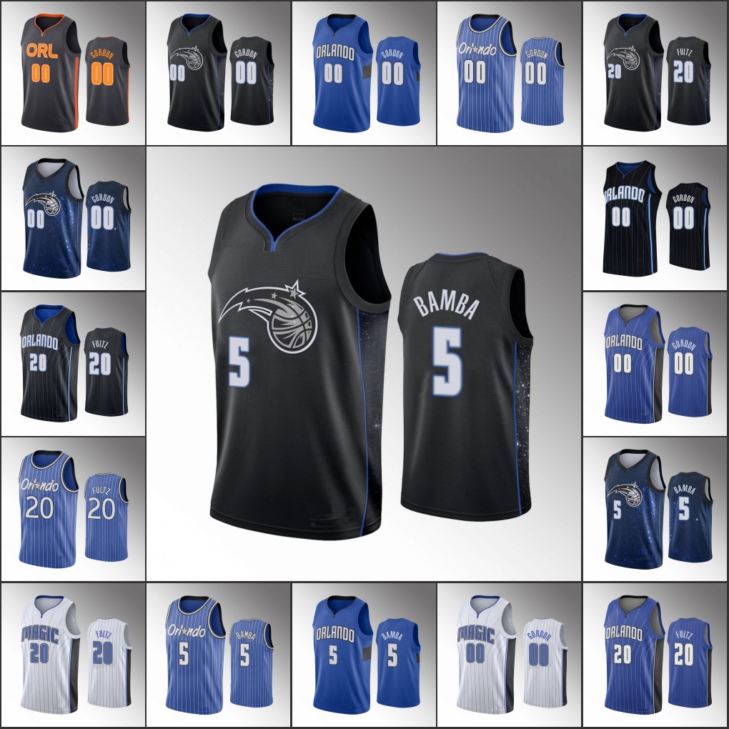 

Men Orlando Magic's Basketball Aaron Gordon Markelle Fultz Mohamed Bamba 2021 Jersey