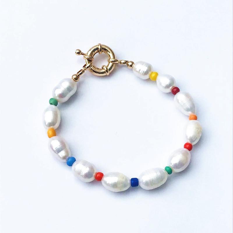 

chic coupleglass seed beads elastic CANARY BRACELET SET friends jewelry bohemian freshwater pearl bracelets for women femme 20201