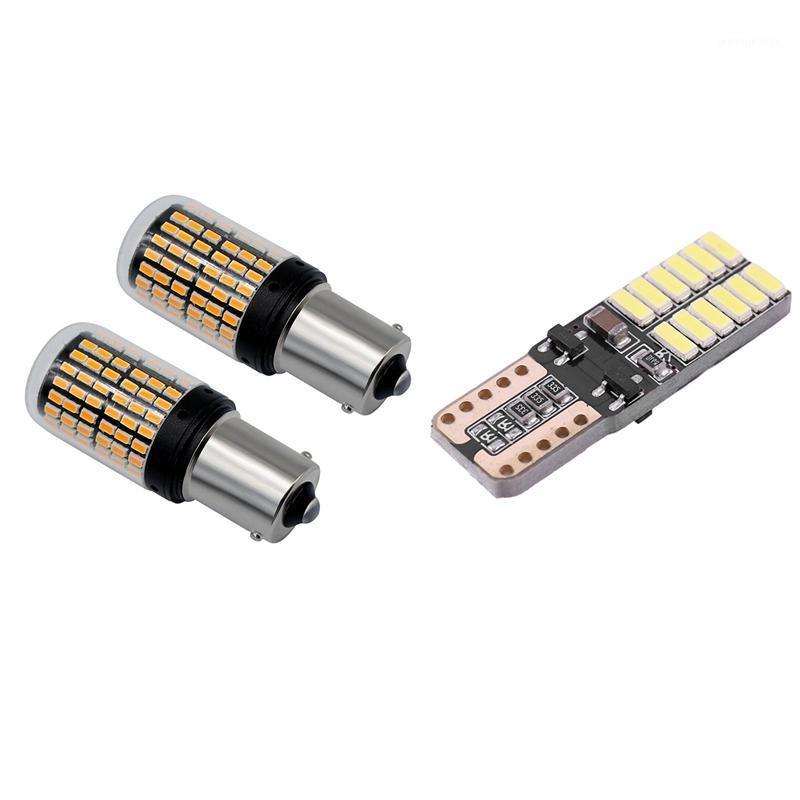 

Emergency Lights 10Pcs T10 LED 24Smd W5W Canbus 24LED Bulb & 2X 1156 BAU15S 3014 144 SMD 7506 Brake Reverse Tail Light