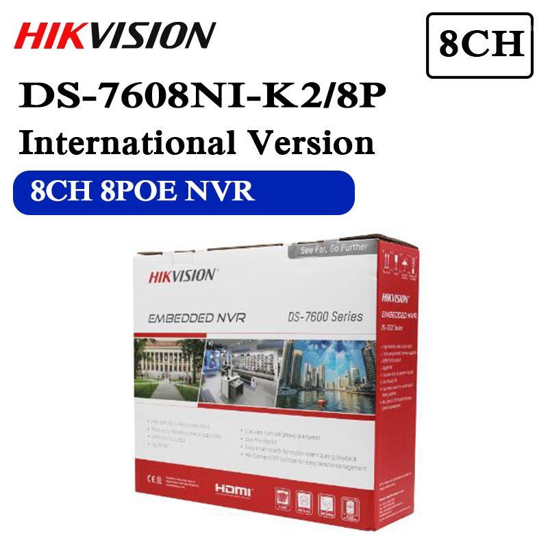 

In stock Free shipping DS-7608NI-K2/8P English version 2SATA 8 POE ports 4K 8ch NVR plug & play NVR POE 8ch H.265 up to 8MP1