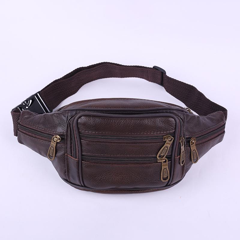 

Vintage waist pack men waist bag High Quality Genuine leather fanny pack Belt Wallets Fanny Bags Multifunction bag for men, Black