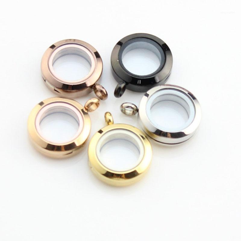 

10 PCS 20mm 316L Stainless Steel Floating Glass Lockets Silver/Gold/Black Screw Twist Locket Pendant1