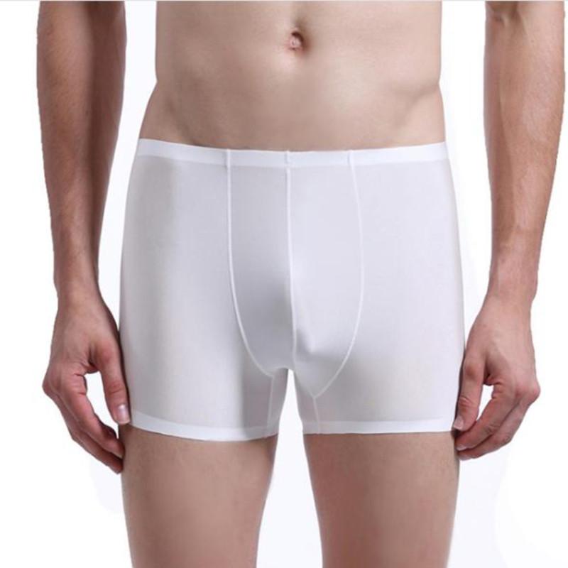 

2020 Hot Fashion Classic Soft Men Underwear Sexy Pants Ice Silk Seamless Boxer NEW