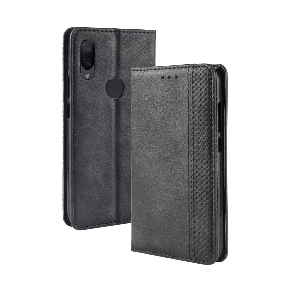 

Magnetic Buckle Retro Crazy Horse Texture Horizontal Flip Leather Case for Xiaomi Redmi Note 7S with Holder Card Slots Photo Frame