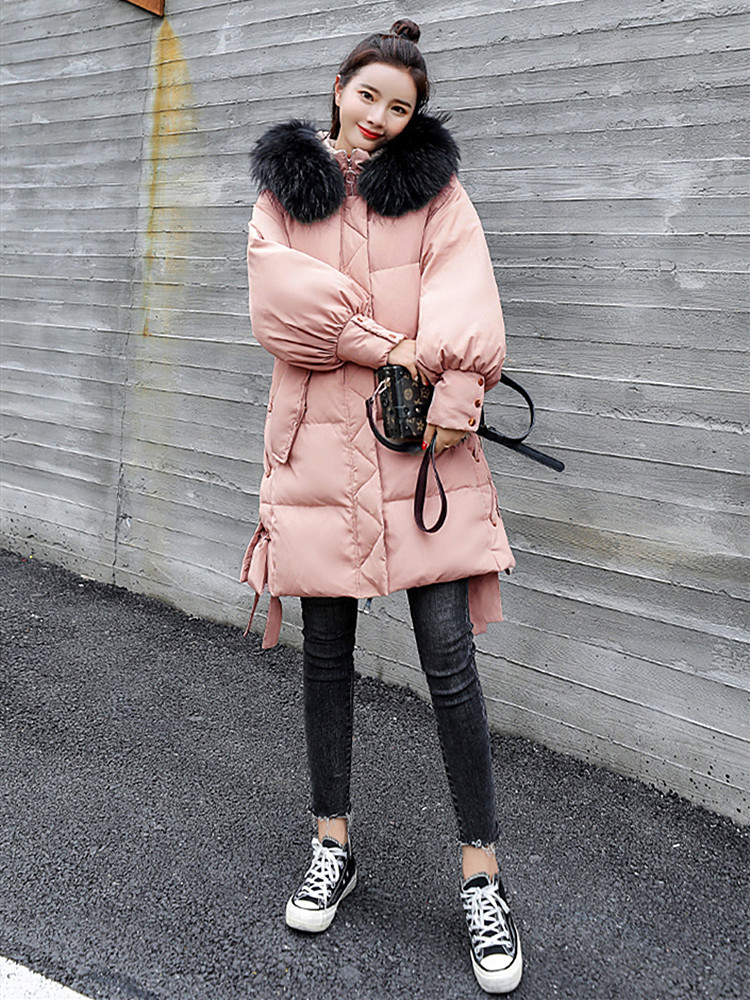 

Mode Skin Goal with Hood Jacket New Single Winter Gross Lower Cotton Coat Long Sleeve Women Clothes 9qgq X4QM, Pink