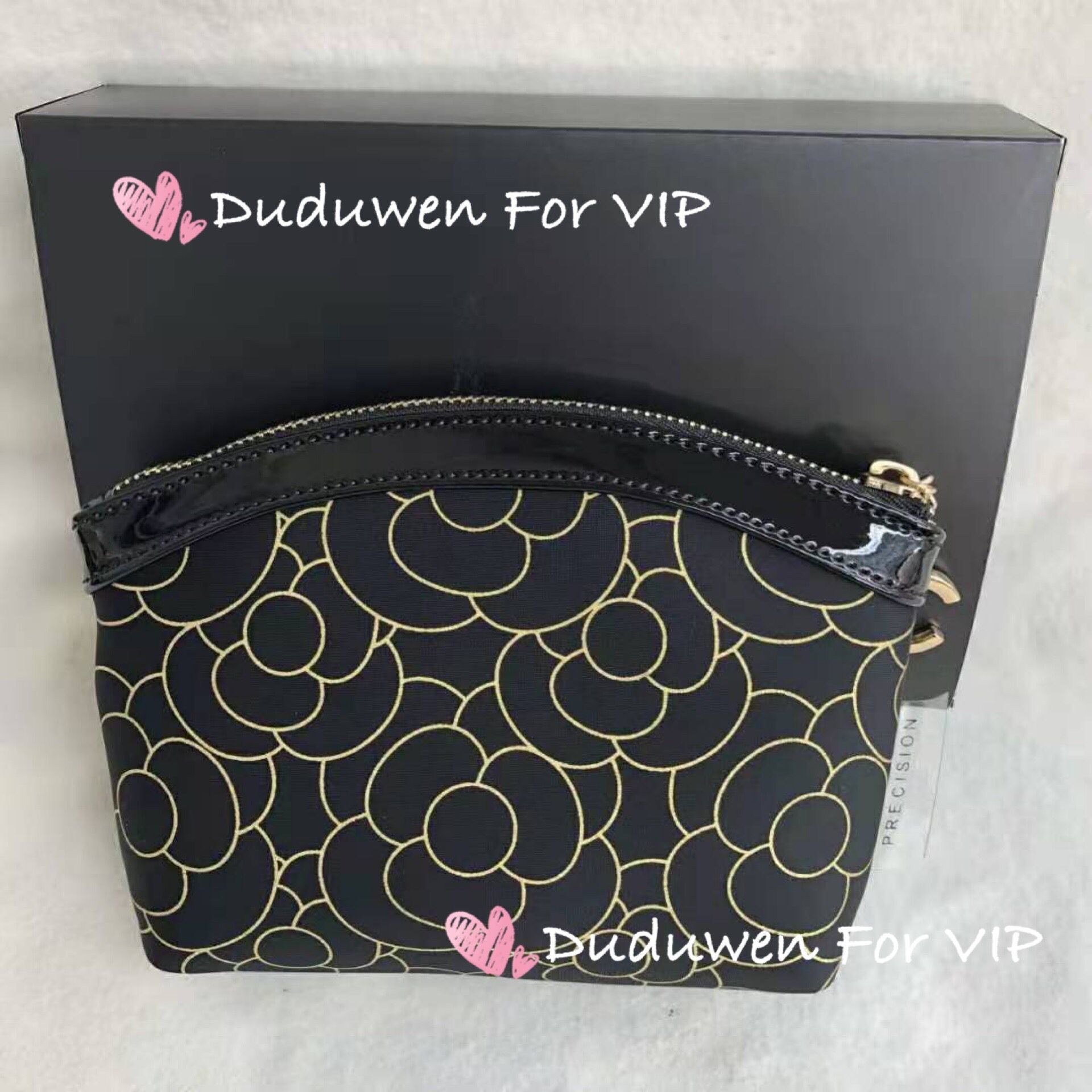 

New flower makeup storage bag zipper with C pendant bag with box
