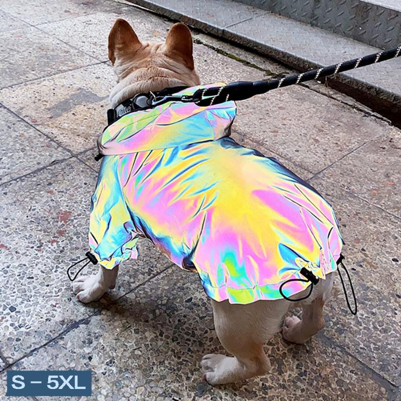 

Fashion Pet Dog Cool Colorful Reflective Coat Waterproof Reflective Pet Jacket Dog Cat Coat Clothes for Small Medium Large Dogs, As shown